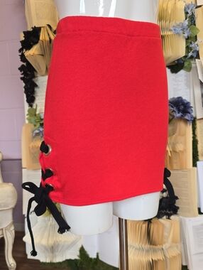 Lace-up Mini Skirt from Love Culture SM Red & Black